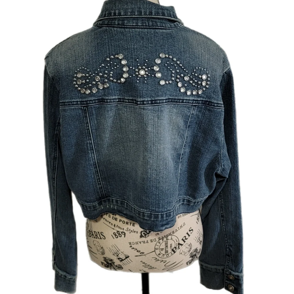 AMERICAN BLUES WOMENS JEAN SHORT CROPED JACKET SIZE XL - Picture 2 of 9